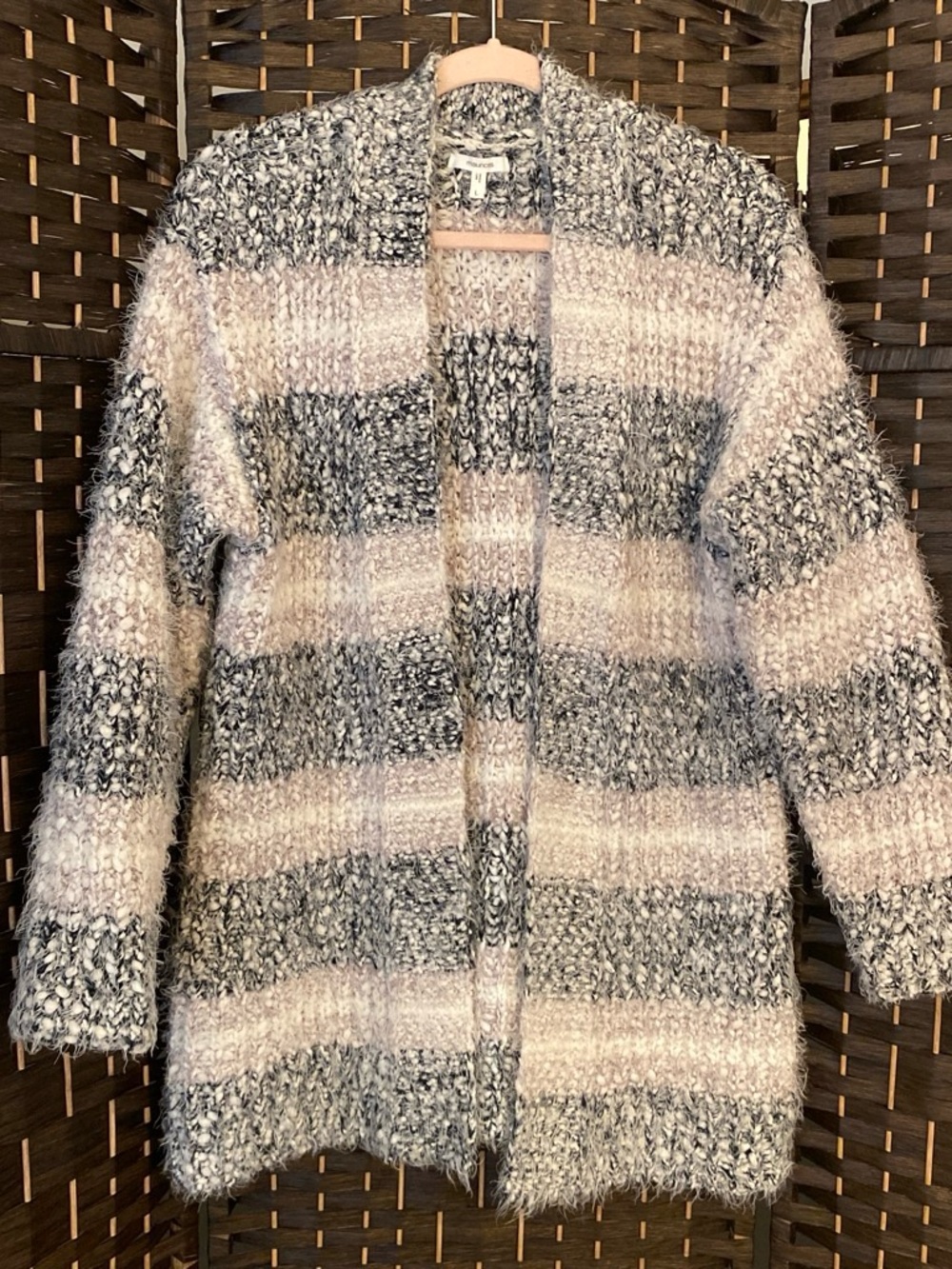 Maurices Gray & White Textured Bouclé Cardigan Size Large Super Soft